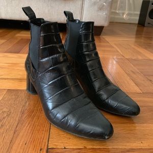 Zara croc ankle booties